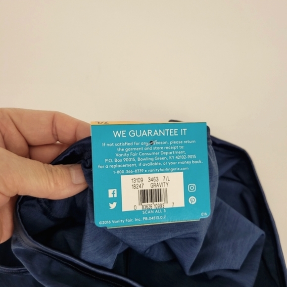 VANITY FAIR Illumination Blue Super Soft, Stretch Size 7/L - Picture 5 of 8